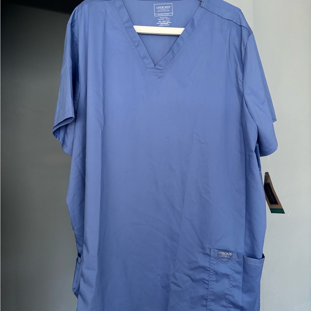Cherokee Blue Scrub Top